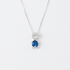 Colar Feminino Filho Menino Zircônia Azul Prata 925