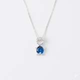 Colar Feminino Filho Menino Zircônia Azul Prata 925