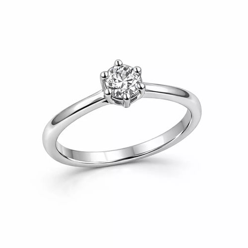 Anel Feminino Solitário Tradicional Liso Prata 925