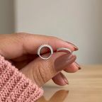 Piercing Cravejado 8mm Nariz/Hélix Prata 925