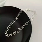Pulseira Feminina Elo Corações Prata 925