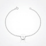Pulseira Feminina Inicial Mini Coração Prata 925
