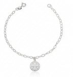 Pulseira Feminina Medalha de São Bento Prata 925