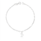 Pulseira Feminina Pingente Lua Vazada Prata 925