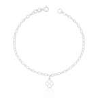 Pulseira Feminina Pingente Trevo Vazado Prata 925