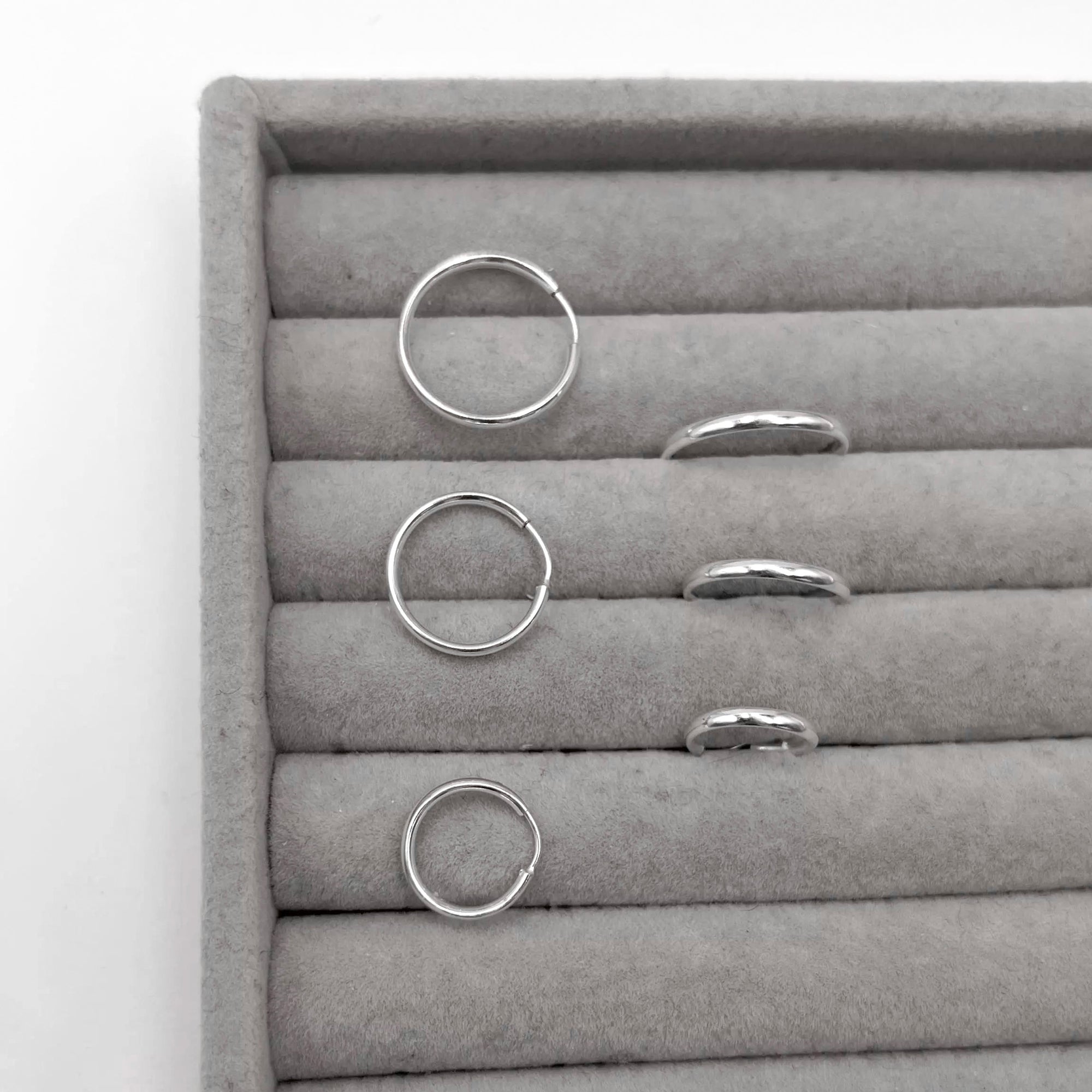 Trio Argolas Lisas 1,6cm, 1,4cm, 1,1cm Prata 925