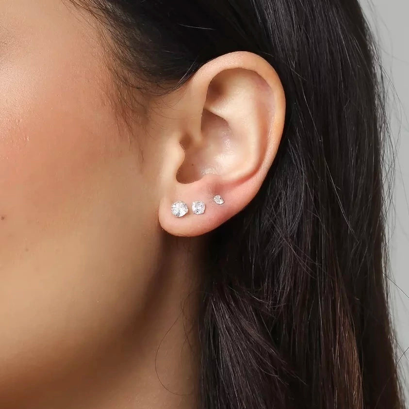 Trio Ponto de Luz Redondo Prata 925