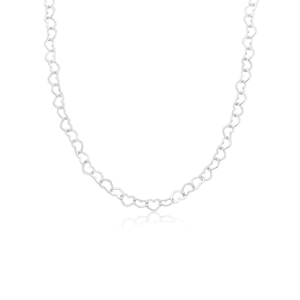 Choker Feminina Elo Corações Prata 925