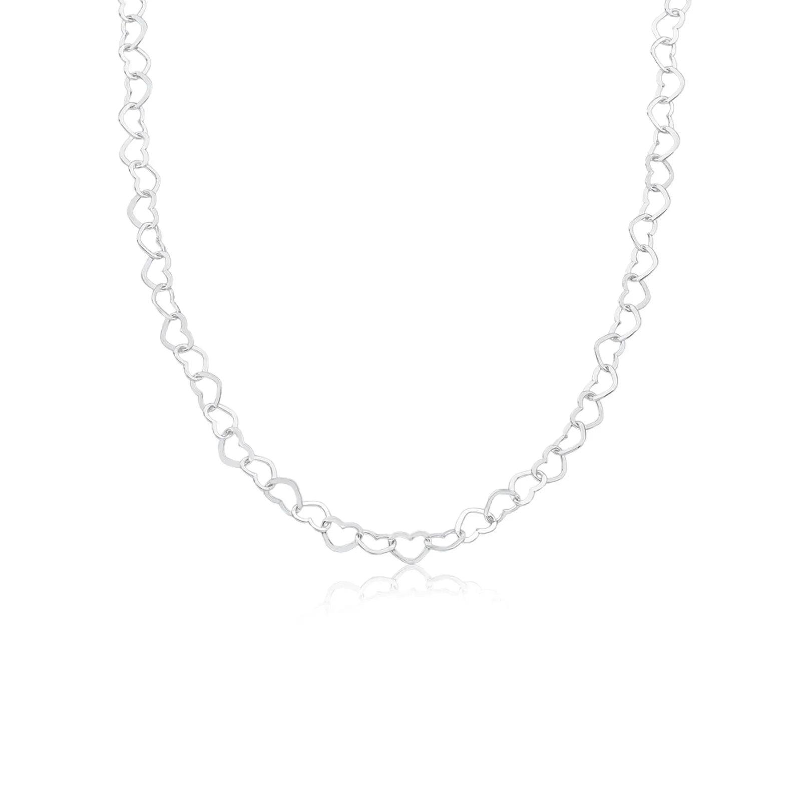 Choker Feminina Elo Corações Prata 925