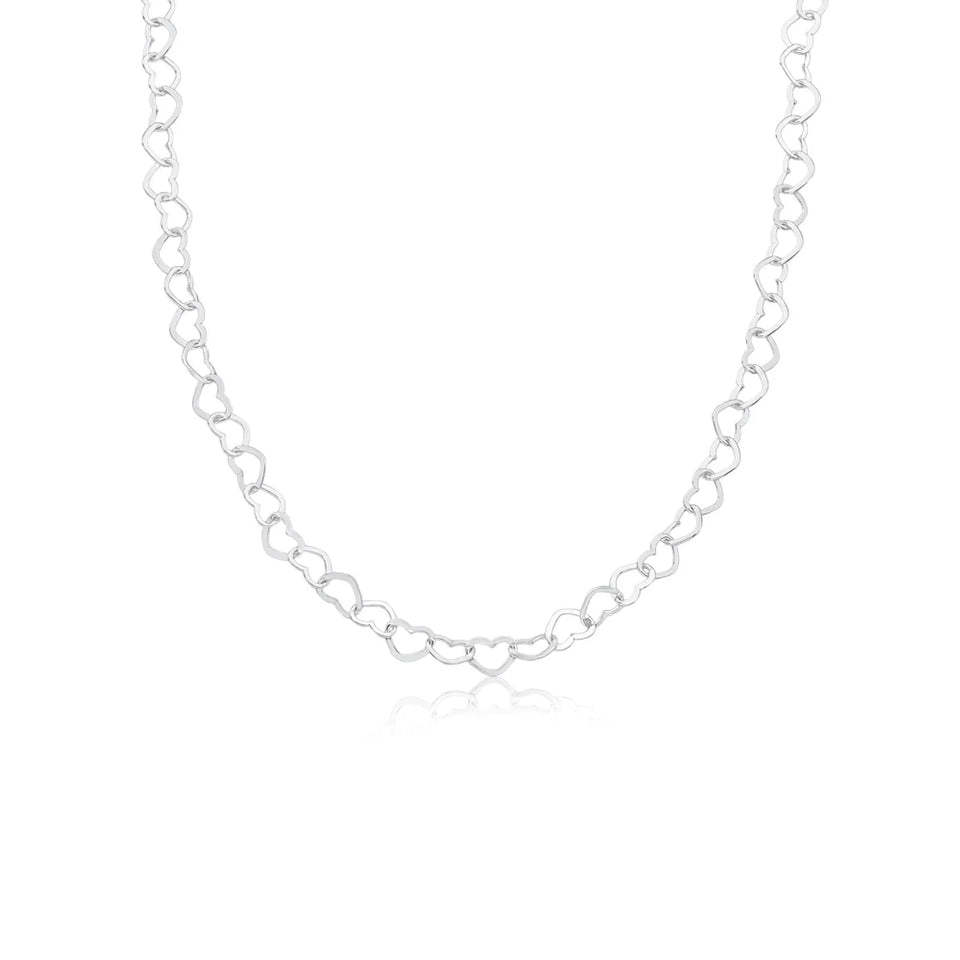 Choker Feminina Elo Corações Prata 925