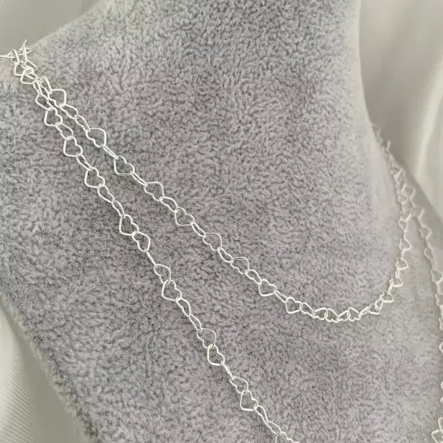 Choker Feminina Elo Corações Prata 925