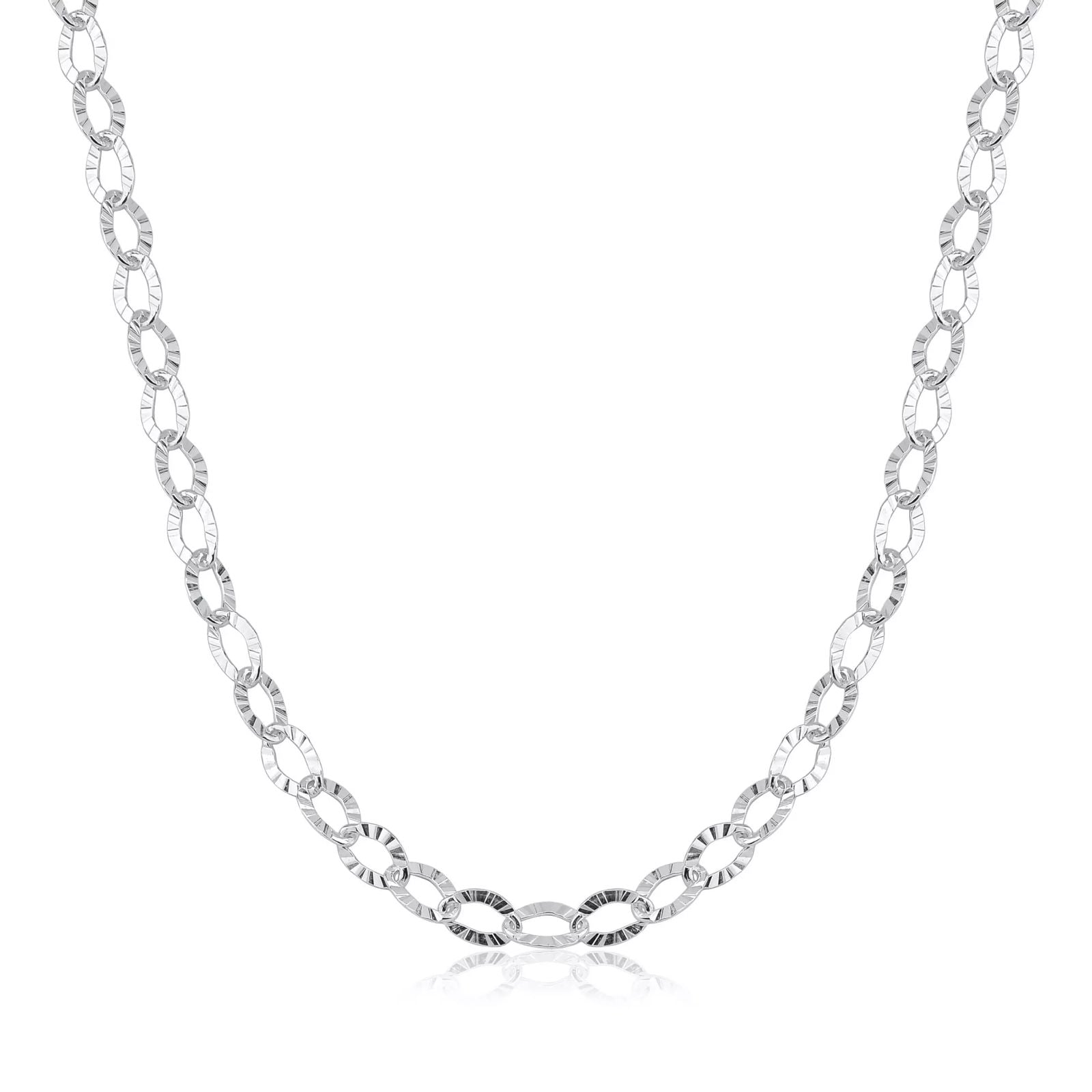 Choker Feminina Elos Detalhados Prata 925
