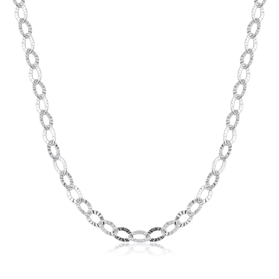 Choker Feminina Elos Detalhados Prata 925
