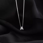Colar Feminino Pingente Inicial Cravejado Prata 925