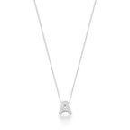 Colar Feminino Pingente Inicial Cravejado Prata 925