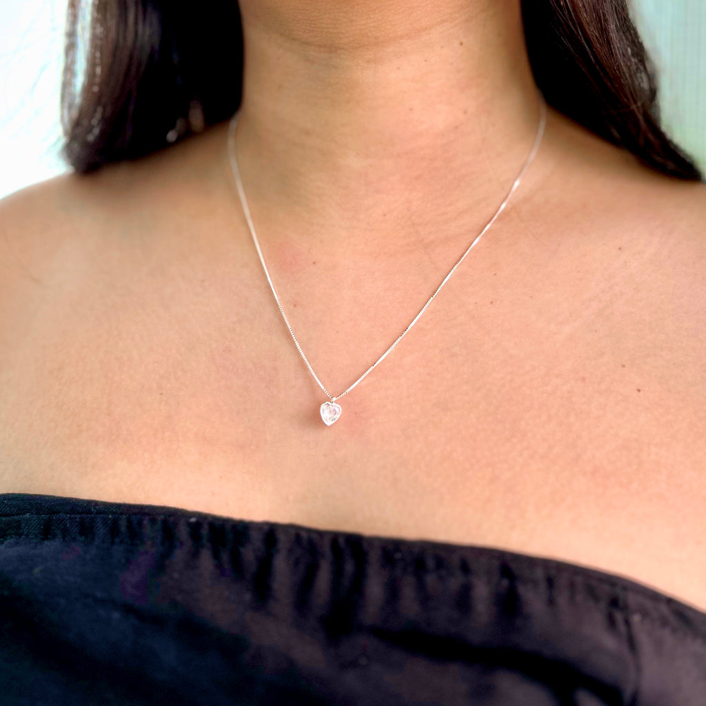 Colar Feminino Ponto de Luz Coração Prata 925