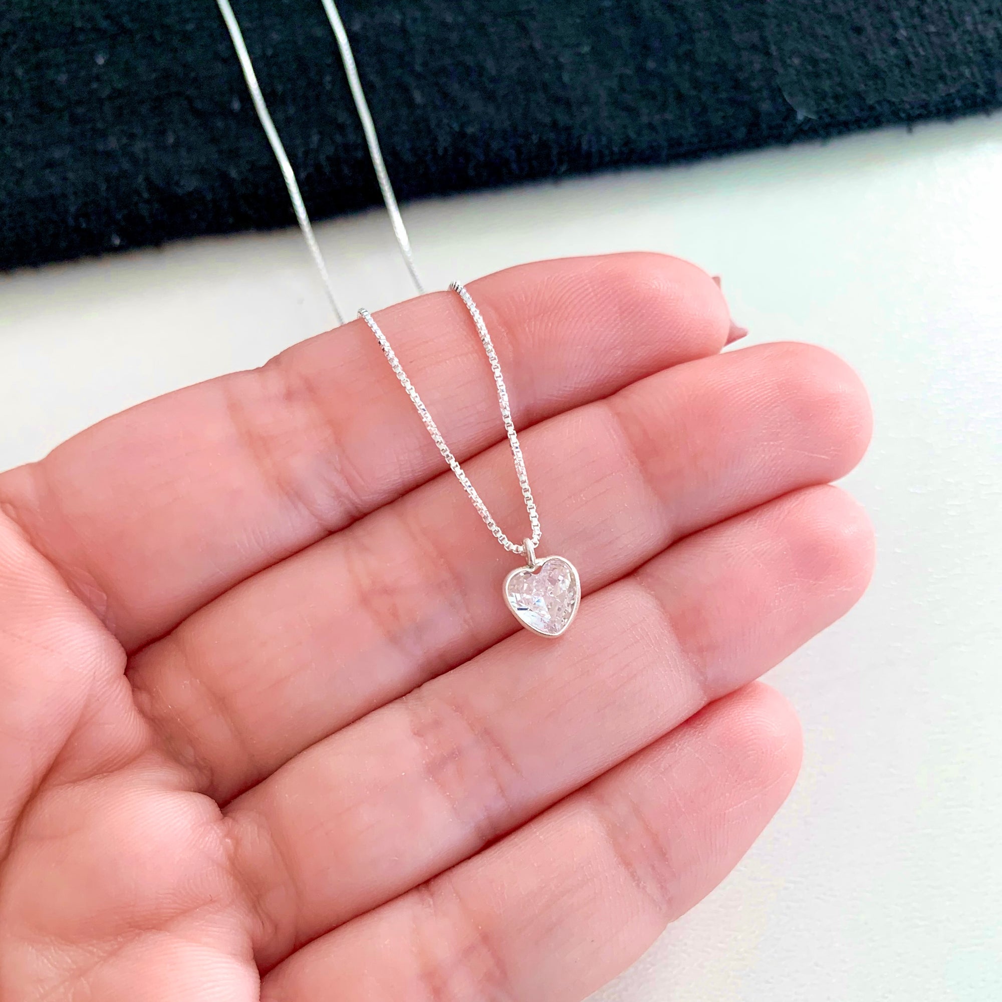 Colar Feminino Ponto de Luz Coração Prata 925