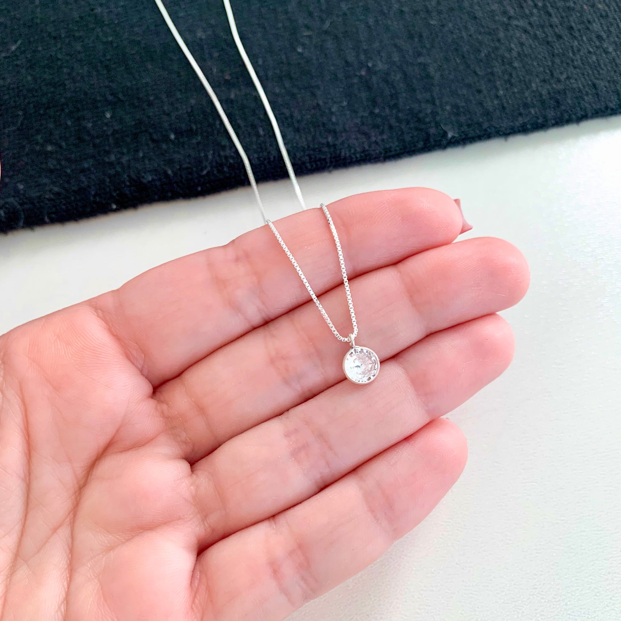 Colar Feminino Ponto de Luz Redondo Prata 925
